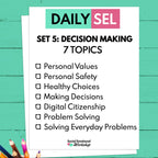 Daily SEL Activities for Responsible Decision Making - Set 5 - SEL Distance Learning Media Social Emotional Workshop