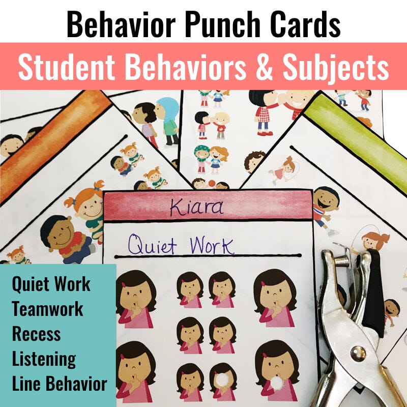 Behavior Punch Cards for Classroom Management Rewards with Basketball Theme