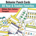 Editable Behavior Punch Cards for Classroom Management Media Social Emotional Workshop