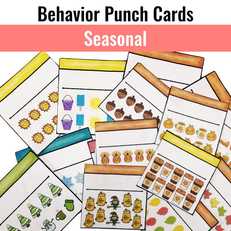 Editable Behavior Punch Cards Winter Theme