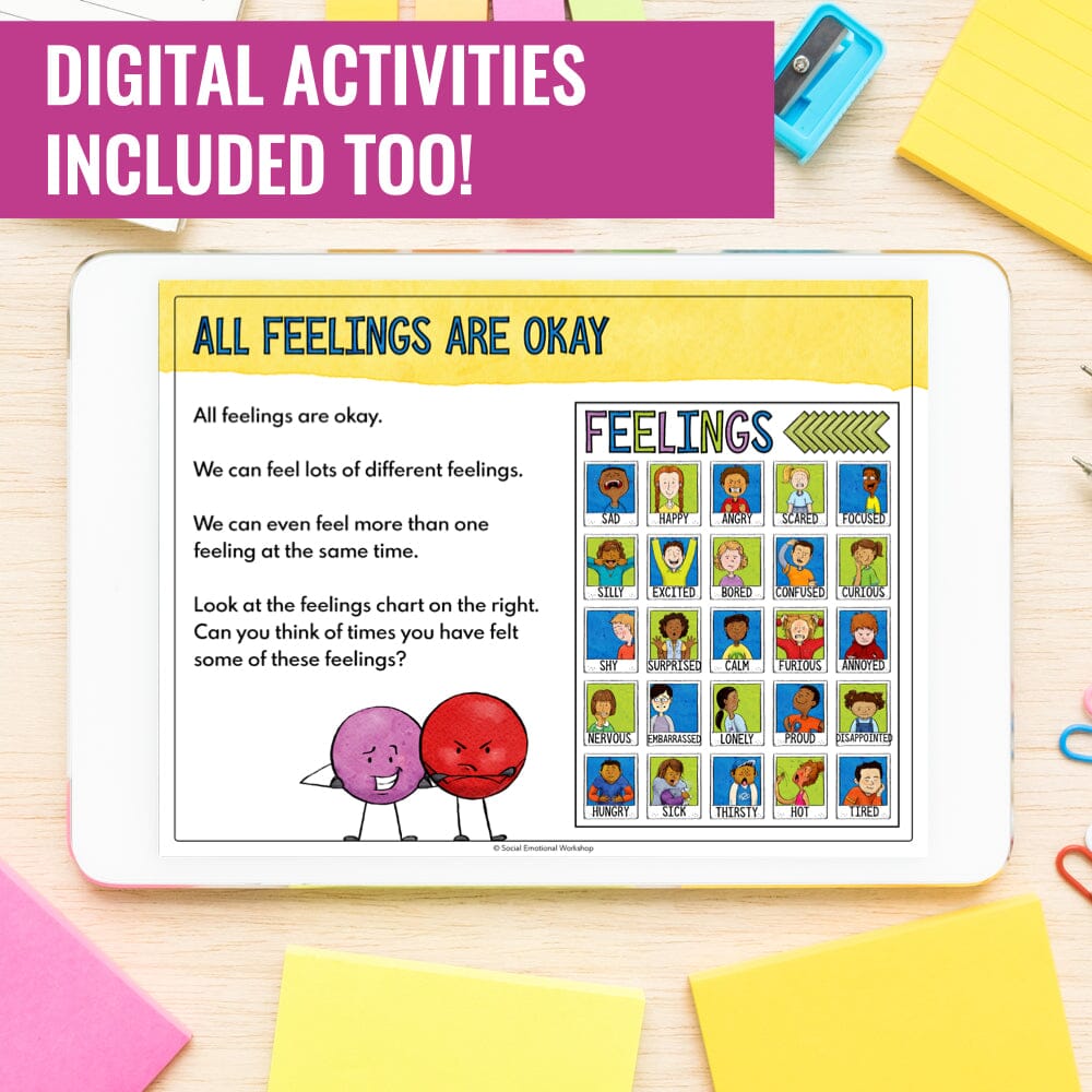 Feelings Check-In and Feelings Posters for Counseling and SEL Media Social Emotional Workshop