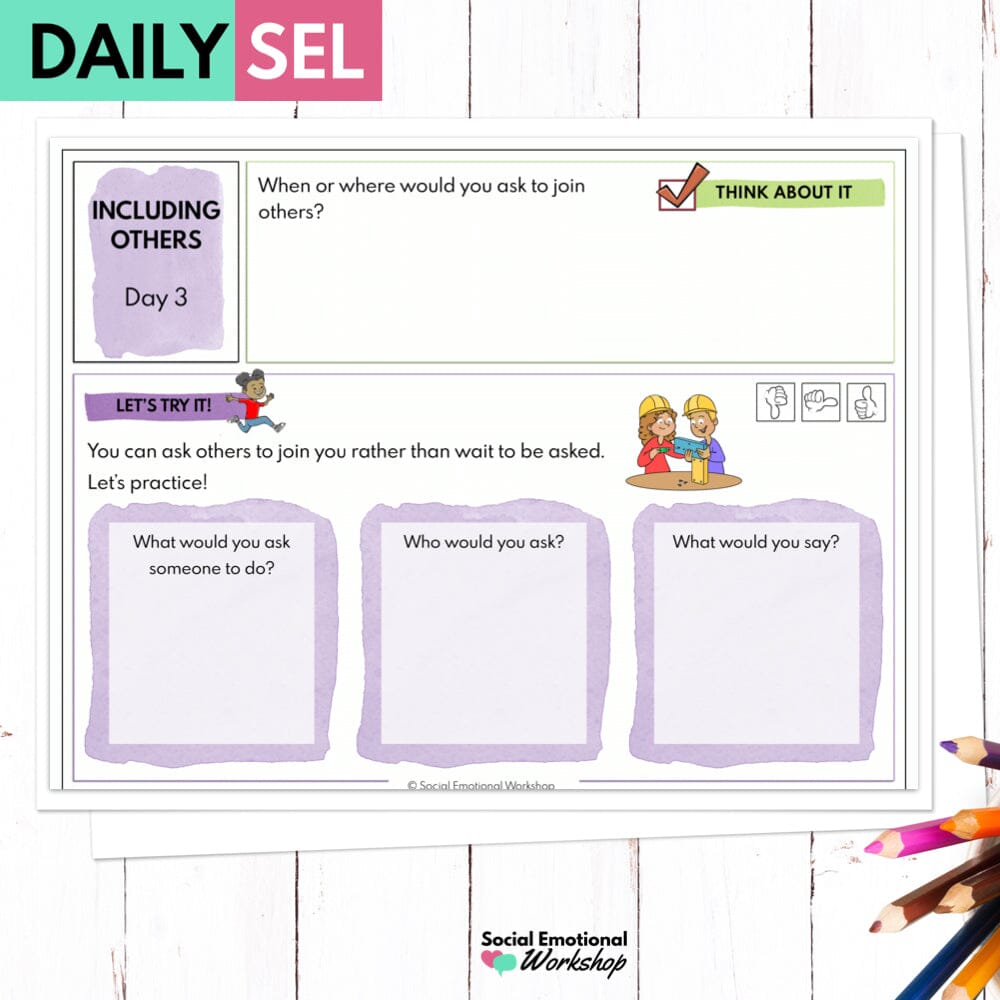 Including Everyone Worksheet Including Others - SEL Worksheets - print and digital – Social ...