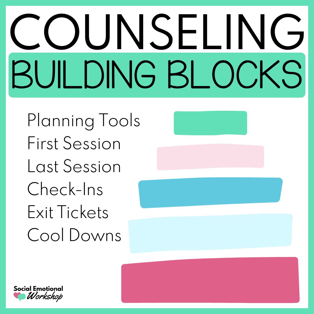 Individual Counseling Activities and Tools for Successful Sessions | Counseling Building Blocks Bundle Counseling Activities Social Emotional Workshop