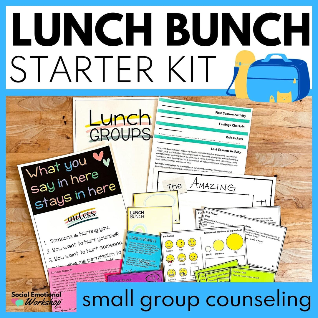 Lunch Bunch Small Group Counseling Forms, Activities, Permission, and Check-In Media Social Emotional Workshop