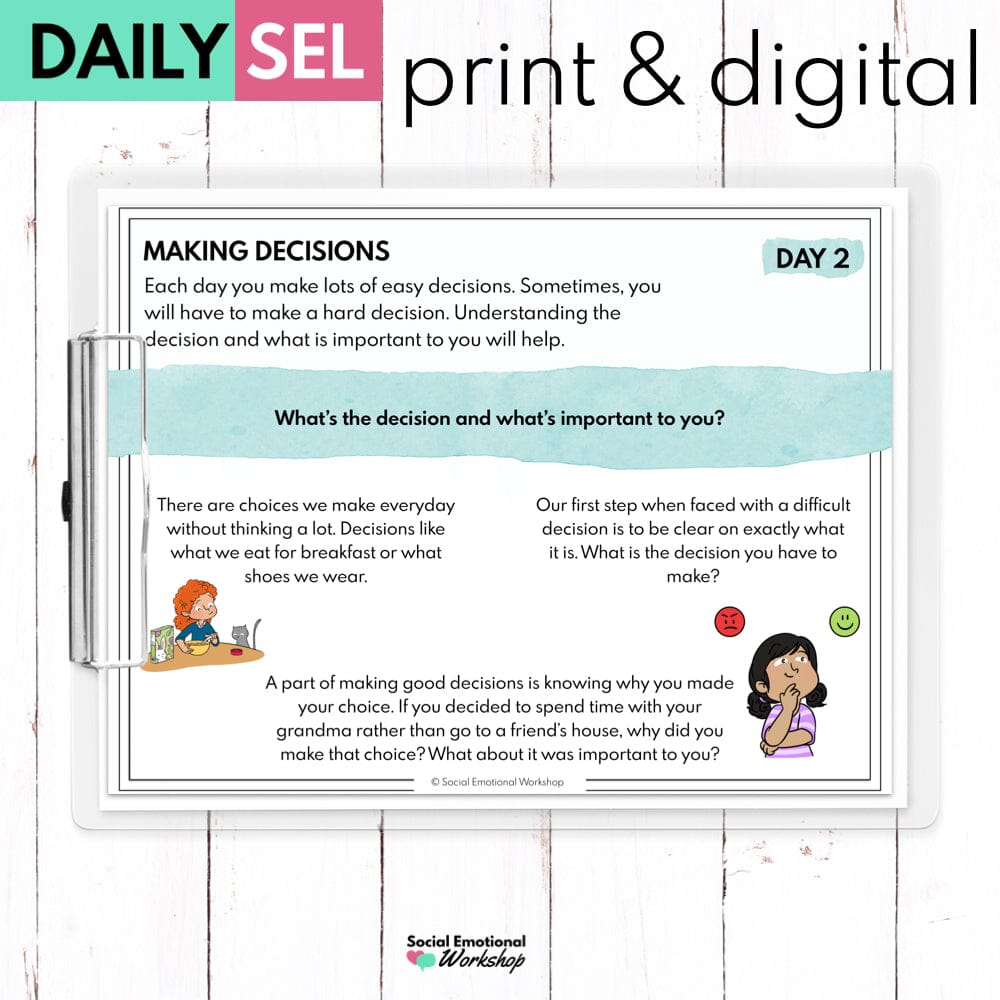 Making Decisions Social Emotional Learning Activities - SEL for Distance Learning Media Social Emotional Workshop