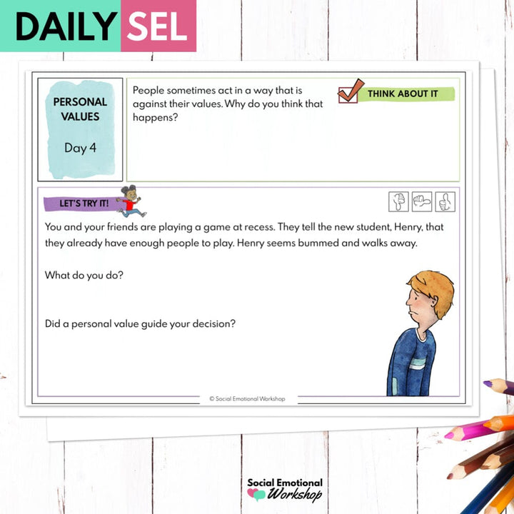 Personal Values Social Emotional Learning Activities - SEL for Distance Learning Media Social Emotional Workshop