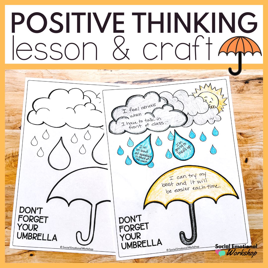 Positive Self Talk Craft & Activity | Spring Counseling Positive Thinking Media Social Emotional Workshop