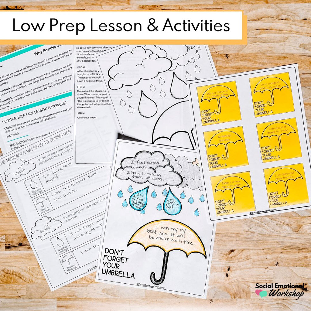 Positive Self Talk Craft & Activity | Spring Counseling Positive Thinking Media Social Emotional Workshop