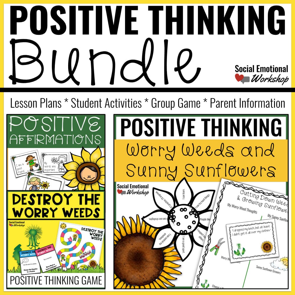 Positivity Lessons Positive Thinking Lesson, Game, and Activity Bundle – Social Emotional ...