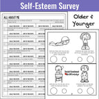 Self Esteem Lesson, Survey, and Activities Counseling Activities Social Emotional Workshop