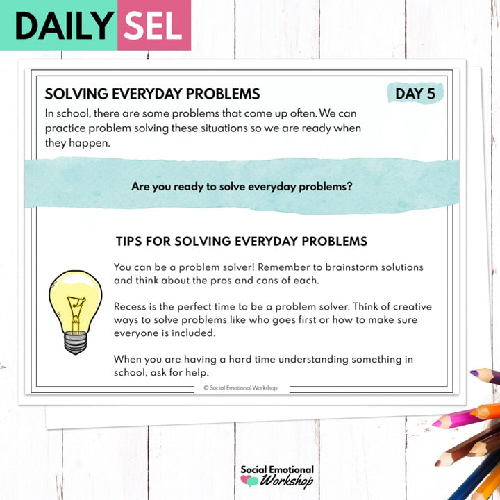 Solving Everyday Problems Social Emotional Learning Activities - SEL for Distance Learning Media Social Emotional Workshop