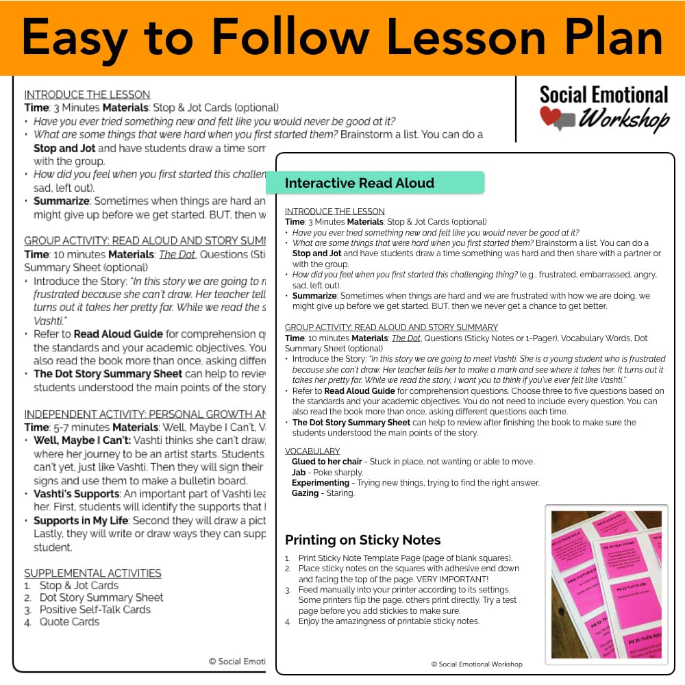 The Dot by Peter Reynolds Activities for Social Emotional Learning Read Aloud Media Social Emotional Workshop