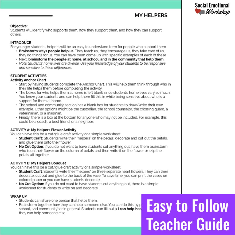 Valentine's Day Activity for Social Emotional Learning - People Who Help Us Media Social Emotional Workshop