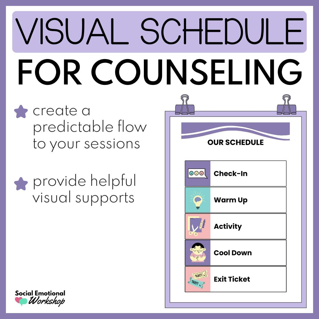 Visual Schedule for Individual or Group Counseling Routines Office Decor Social Emotional Workshop