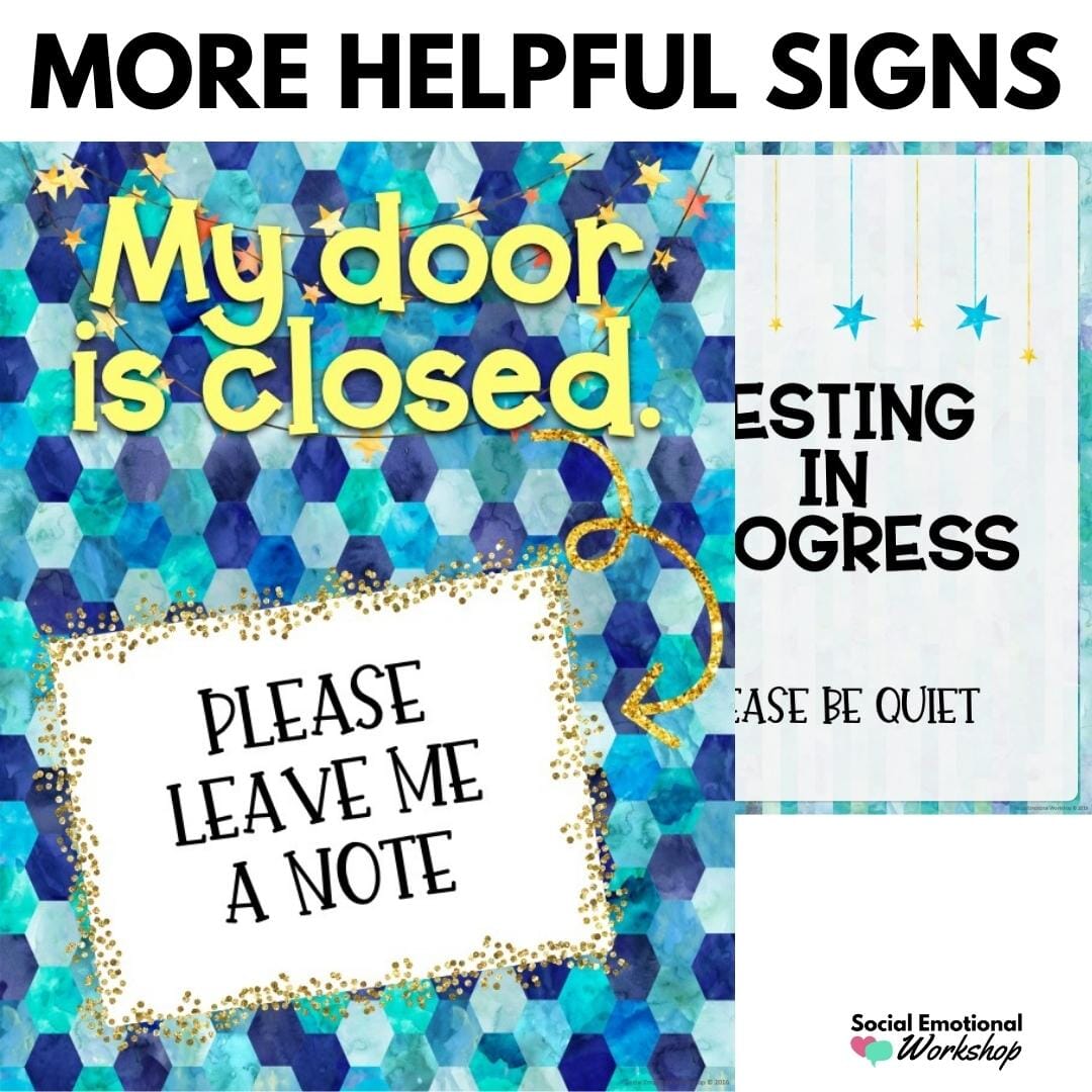 Watercolor Office Signs for Counselors, Psychologists, & Social Workers EDITABLE Office Decor Social Emotional Workshop